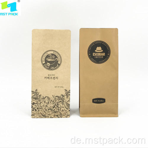 Kraftpapier Kaffeeverpackung mit Ventil
